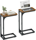 Narrow C Shaped Side Table Set of 2 - Compact Sofa Tray Tables