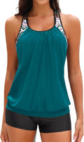 Women's tankini swimsuit with shorts by Yonique for beach fun