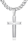 Besteel 925 Sterling Silver Cross Necklace for Men Women - Durable