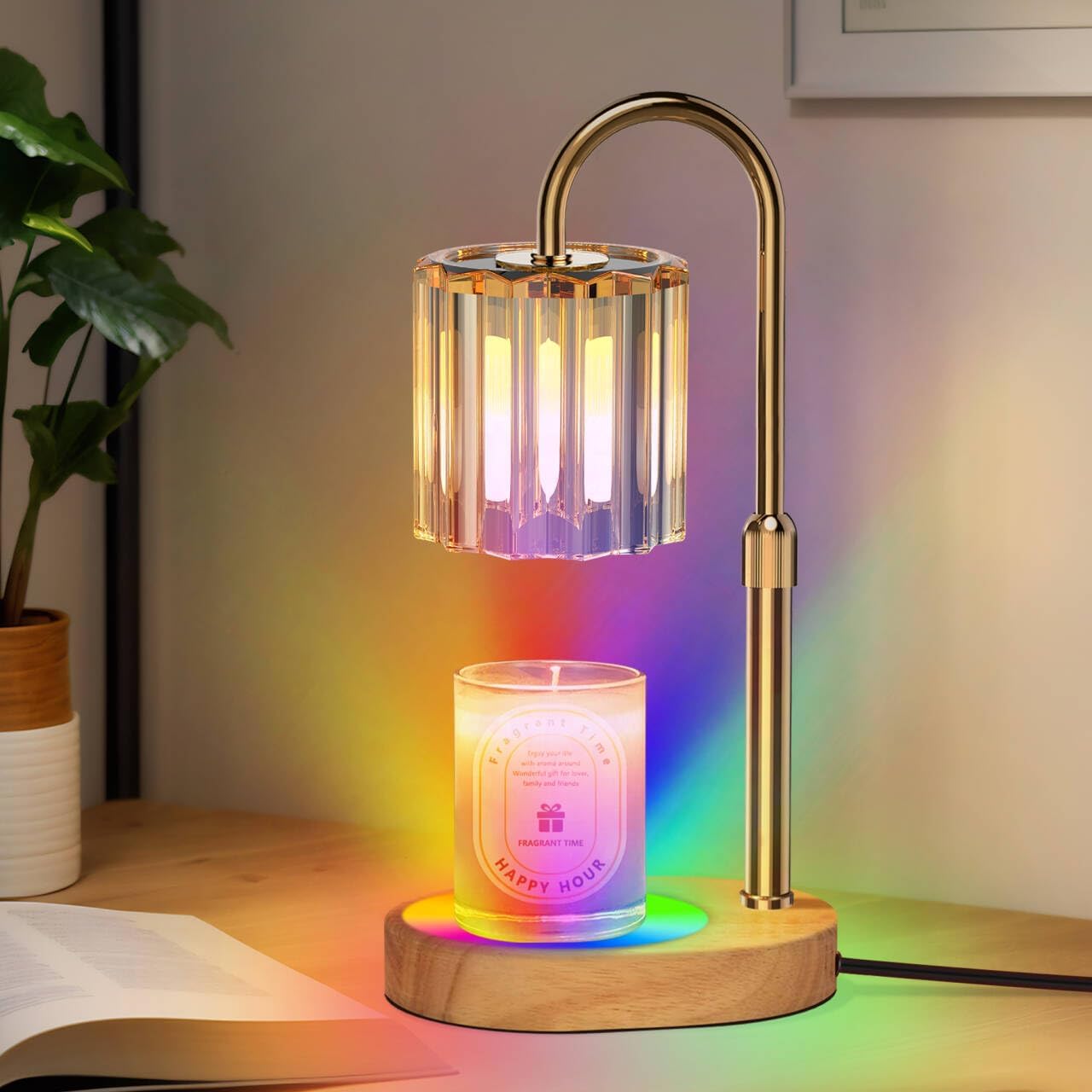 Lukasa Candle Warmer Lamp with RGB Lights and Adjustable Height