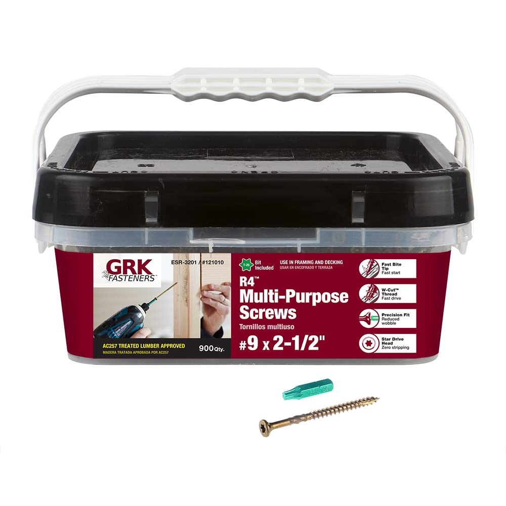 GRK Fasteners R4#9 x 2-1/2 Screws 900CT for Wood Framing