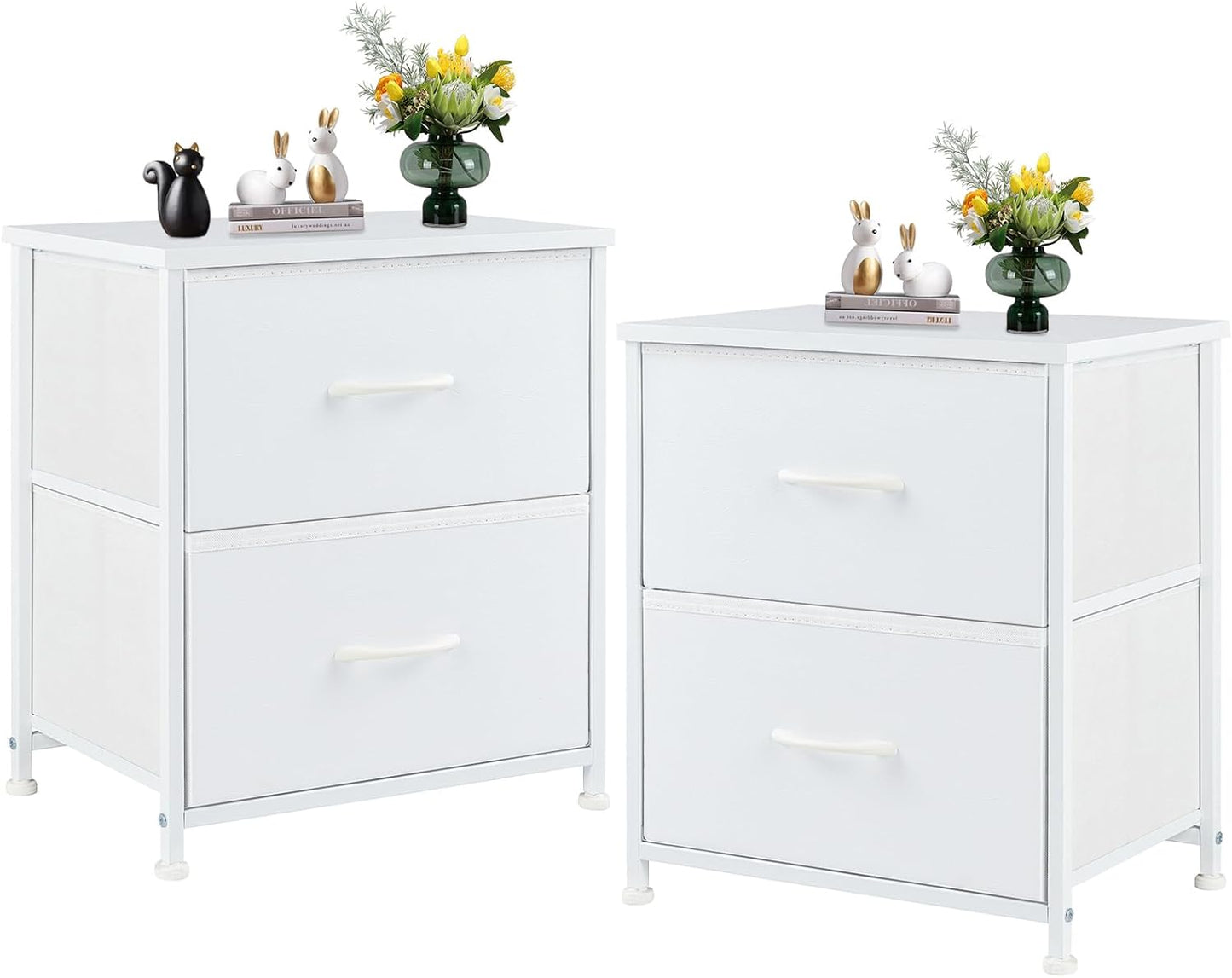 Sweetcrispy Nightstand Set of 2 with Storage Drawers for Bedroom