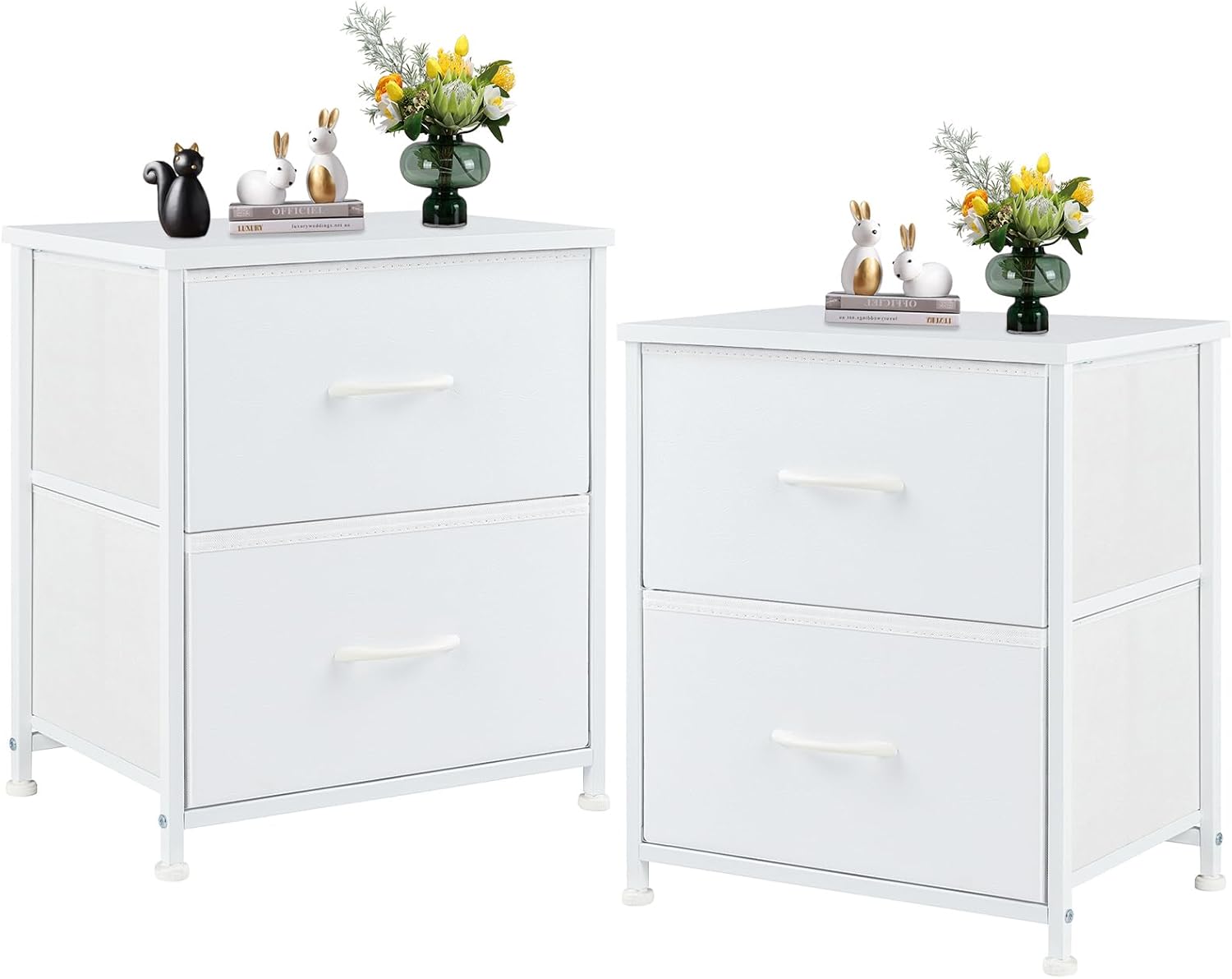 Sweetcrispy Nightstand Set of 2 with Storage Drawers for Bedroom