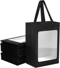 40 Pcs Black Paper Gift Bags with Window - Sturdy Kraft Favor Bags