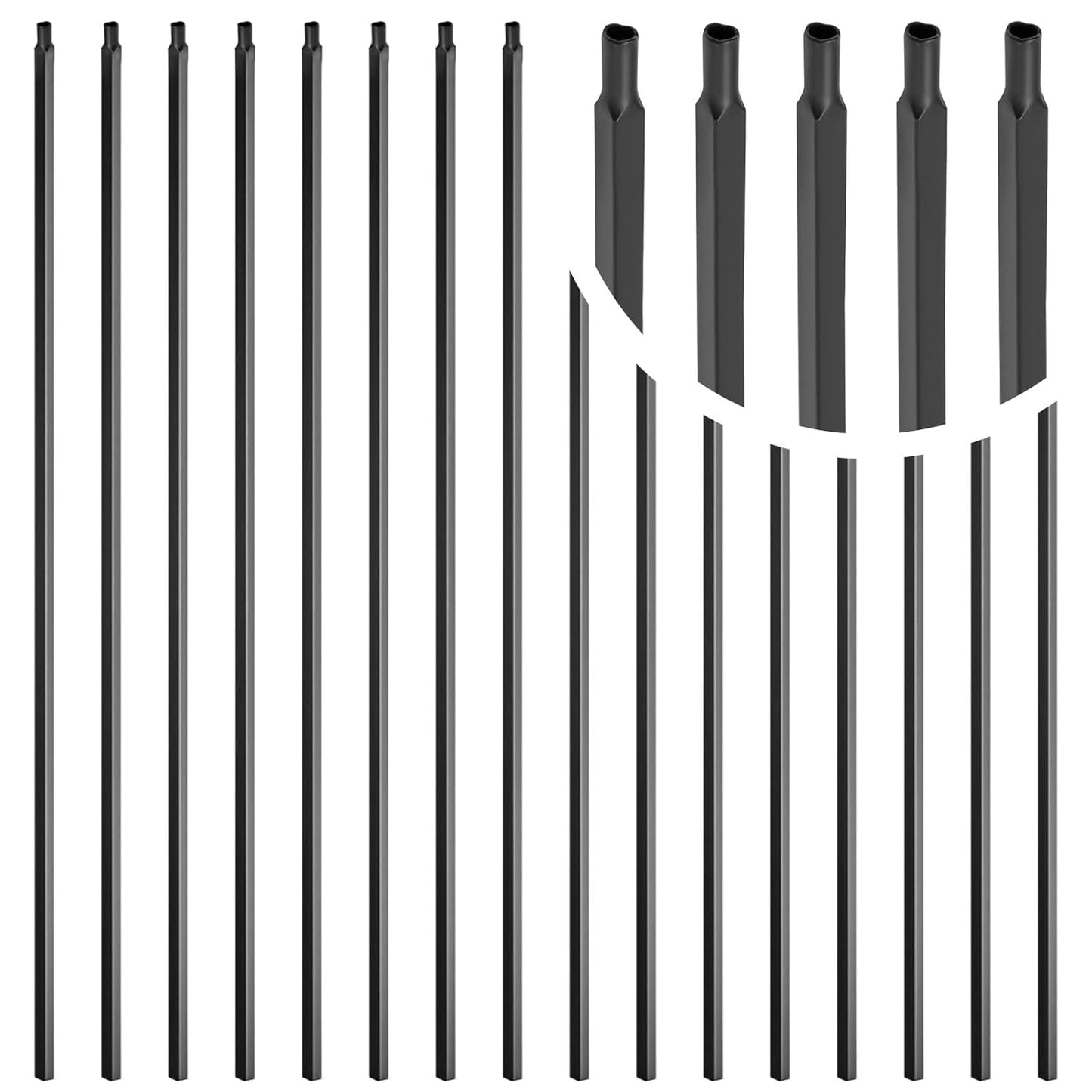 15 Pcs Iron Balusters for Staircase - Durable Wrought Iron Spindles