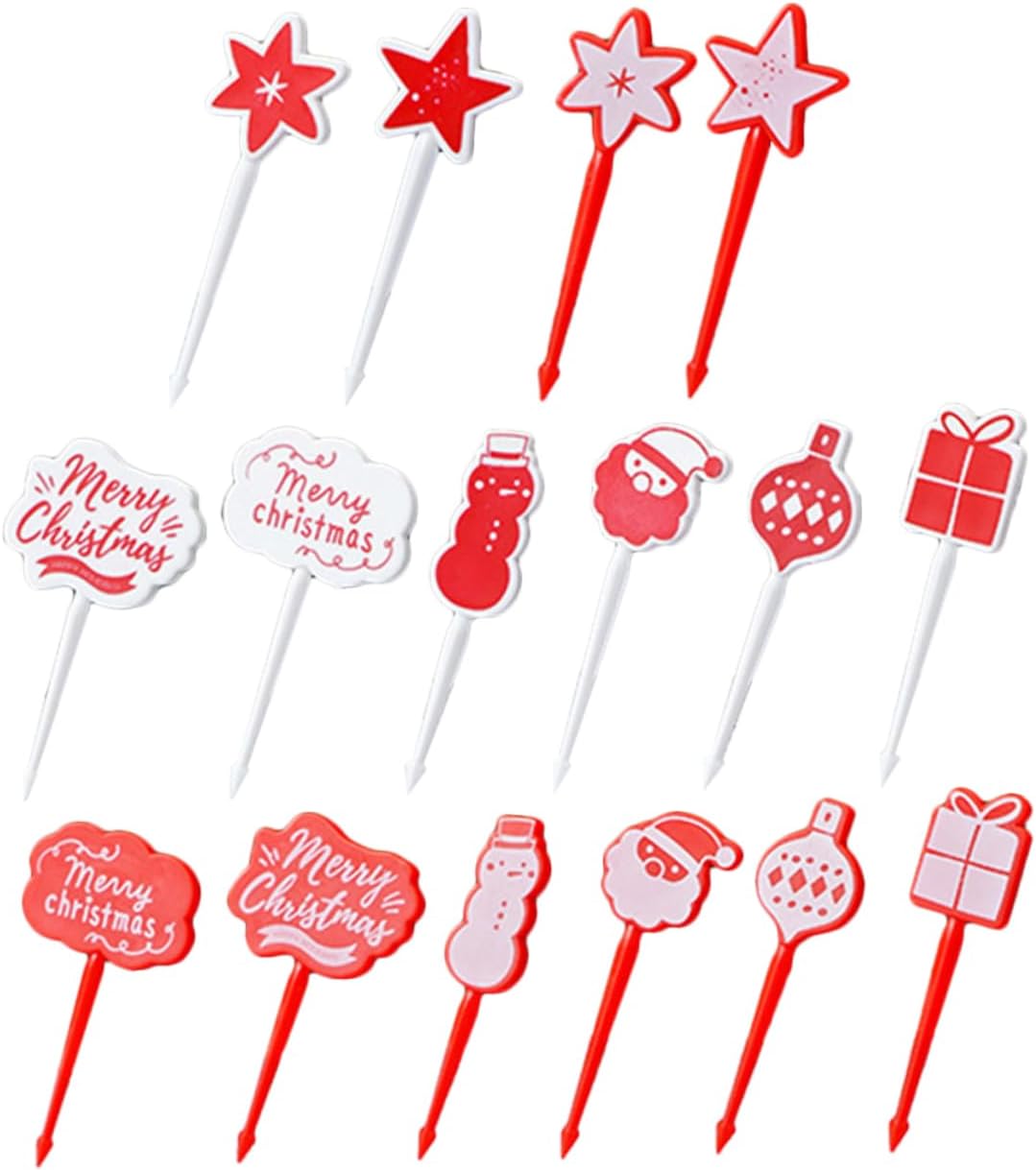 Christmas Fruit Fork Set - Festive Cocktail Picks