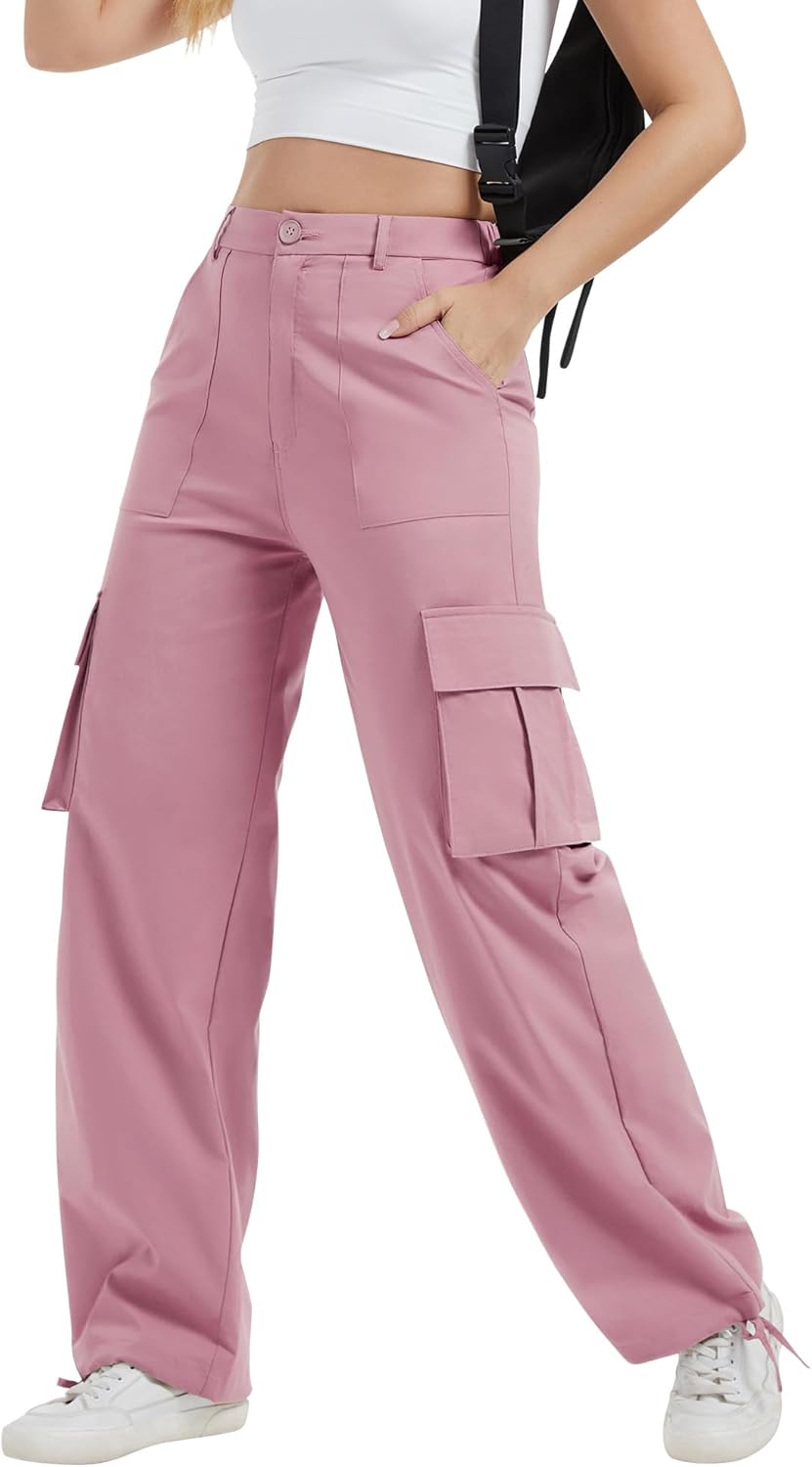 Lightweight High Waist Cargo Pants for Women with Pockets