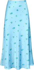 Women's Satin High Waisted Maxi Skirt - Flattering A-Line Length Size