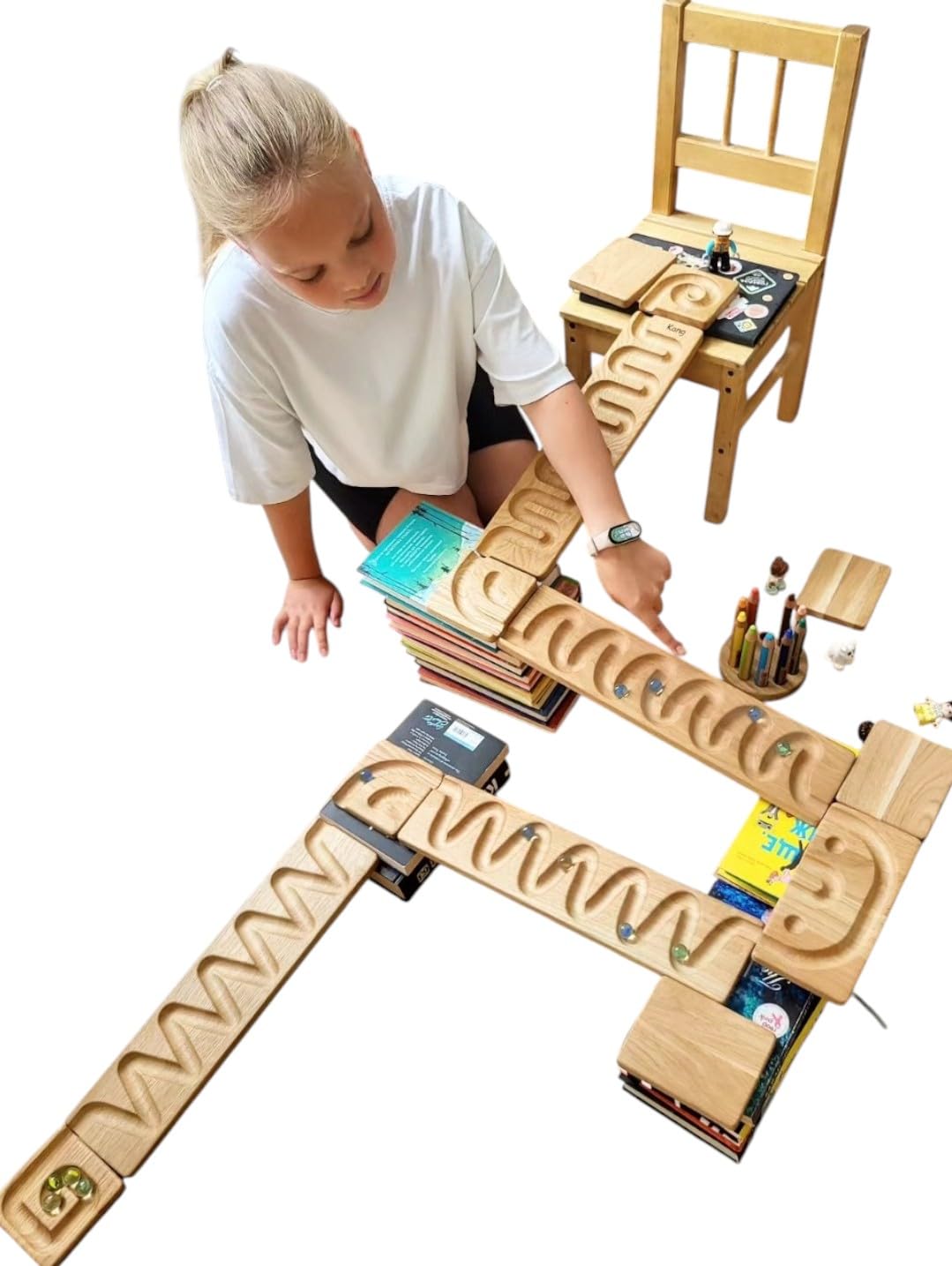 Personalized Marble Race Wooden Maze Board Ball Run Gift Set