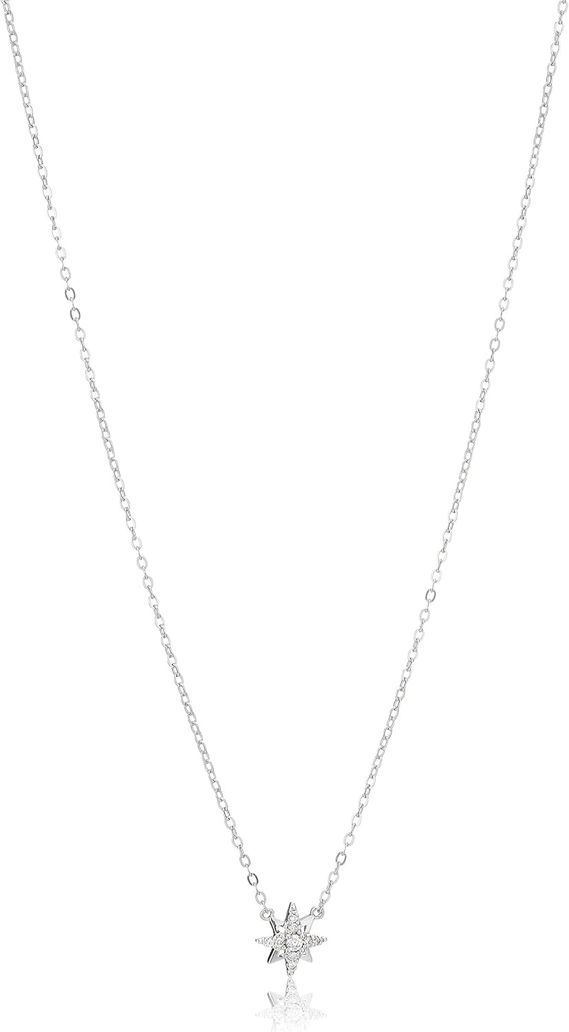 Cubic Zirconia North Star Necklace in Sterling Silver for Elegance