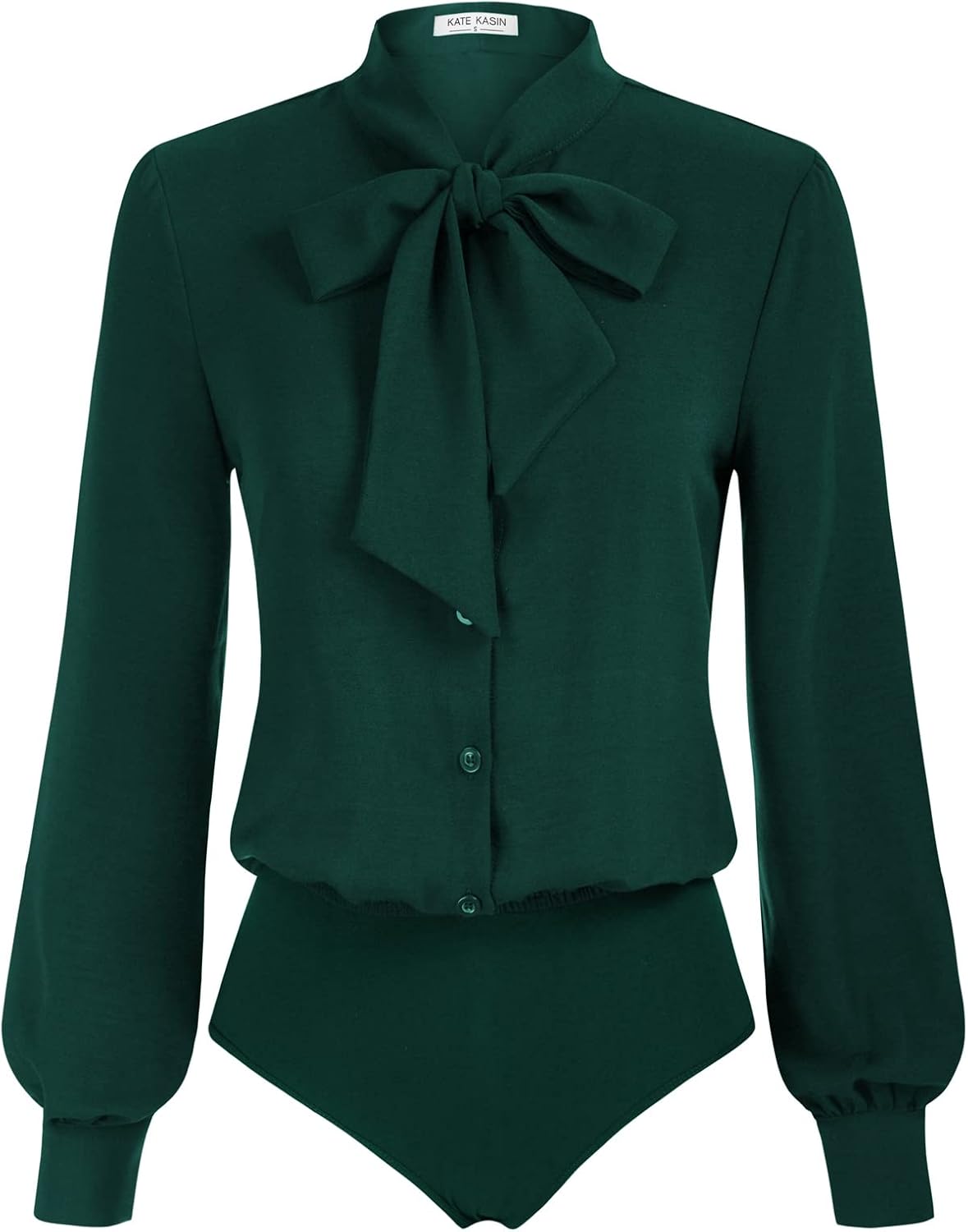 Kate Kasin Women Bow Tie Neck Blouse for Office & Evening Wear