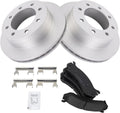 TRQ Rear Premium Ceramic Brake Pad & Coated Rotor Kit - Direct Fit