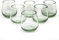 Clear 6 oz Roly Poly Glasses Set of 6 - Rustic Handcrafted Art
