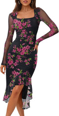 Elegant Bodycon Midi Dress for Fall Weddings and Parties