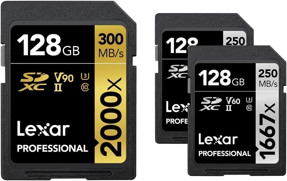 Lexar Professional 2000x 128GB SDXC UHS-II Card for High-Speed Capture