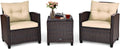 Tangkula 3 Pieces Patio Furniture Set - Compact Conversation Set