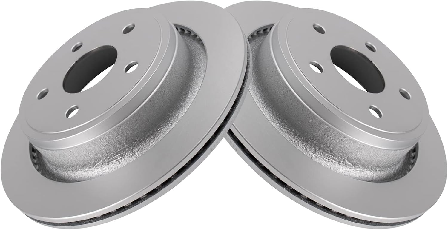 TRQ Rear Brake Rotors Set Vented G-Coated for Dodge Ram Aspen