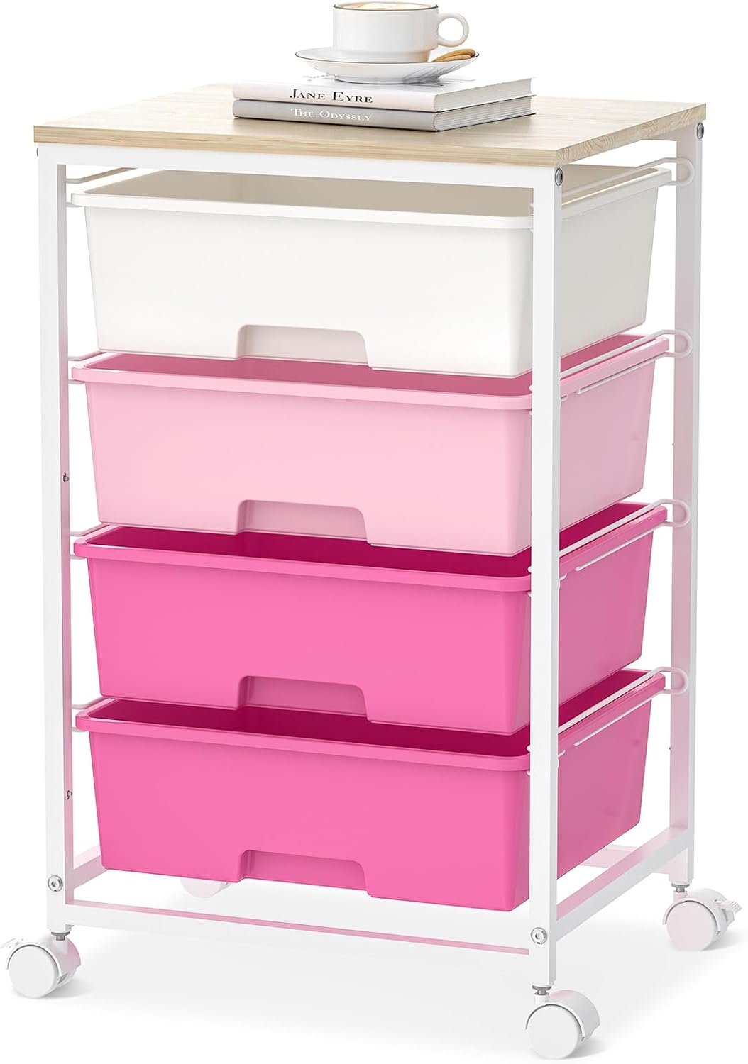 Utility Rolling Craft Storage Cart Organizer with 4 Drawers