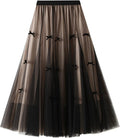 Dirholl Women's A-Line Tulle Layered Midi Skirt - Elastic Waist Fairy