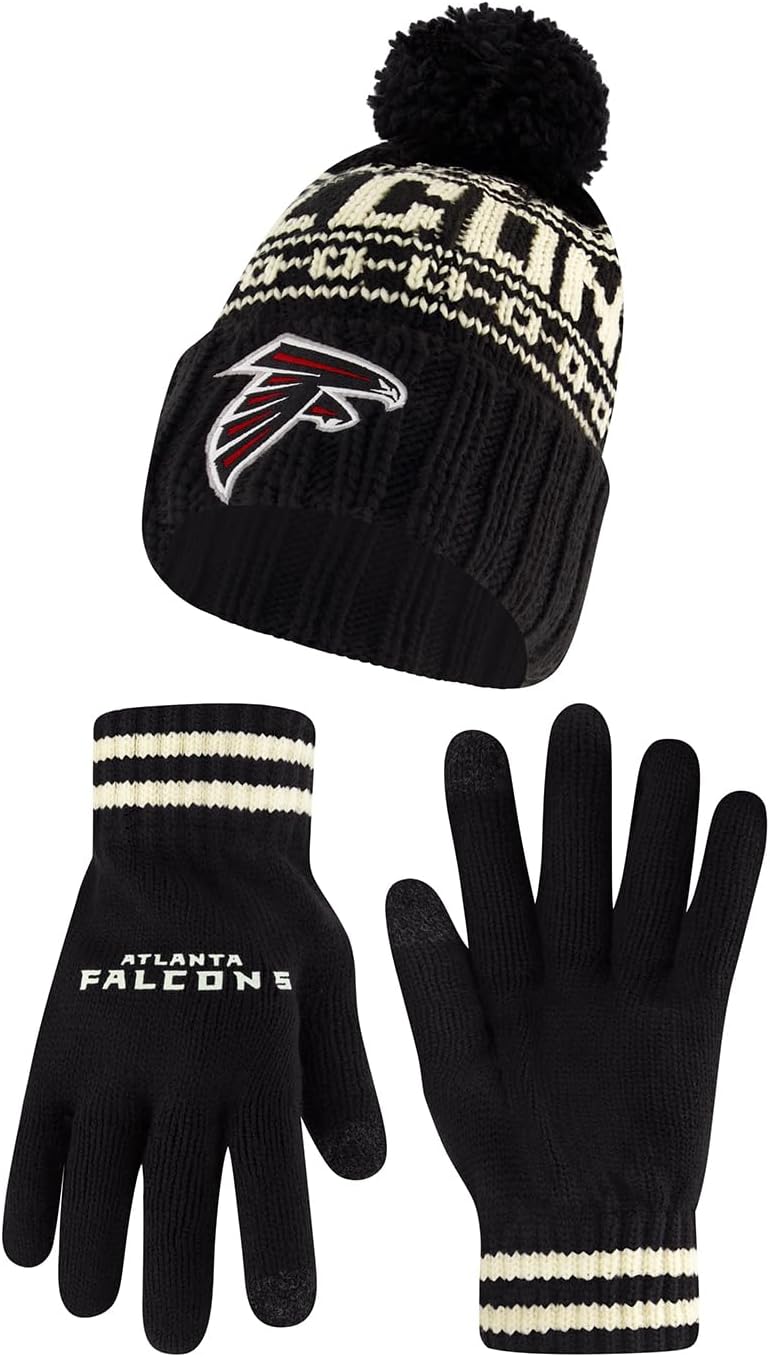 Ultra Game NFL Official Super Soft Cable Knit Beanie & Gloves
