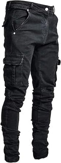 Pantete Mens Slim Fit Jeans 7 Pockets Stretch Skinny Denim Pencil