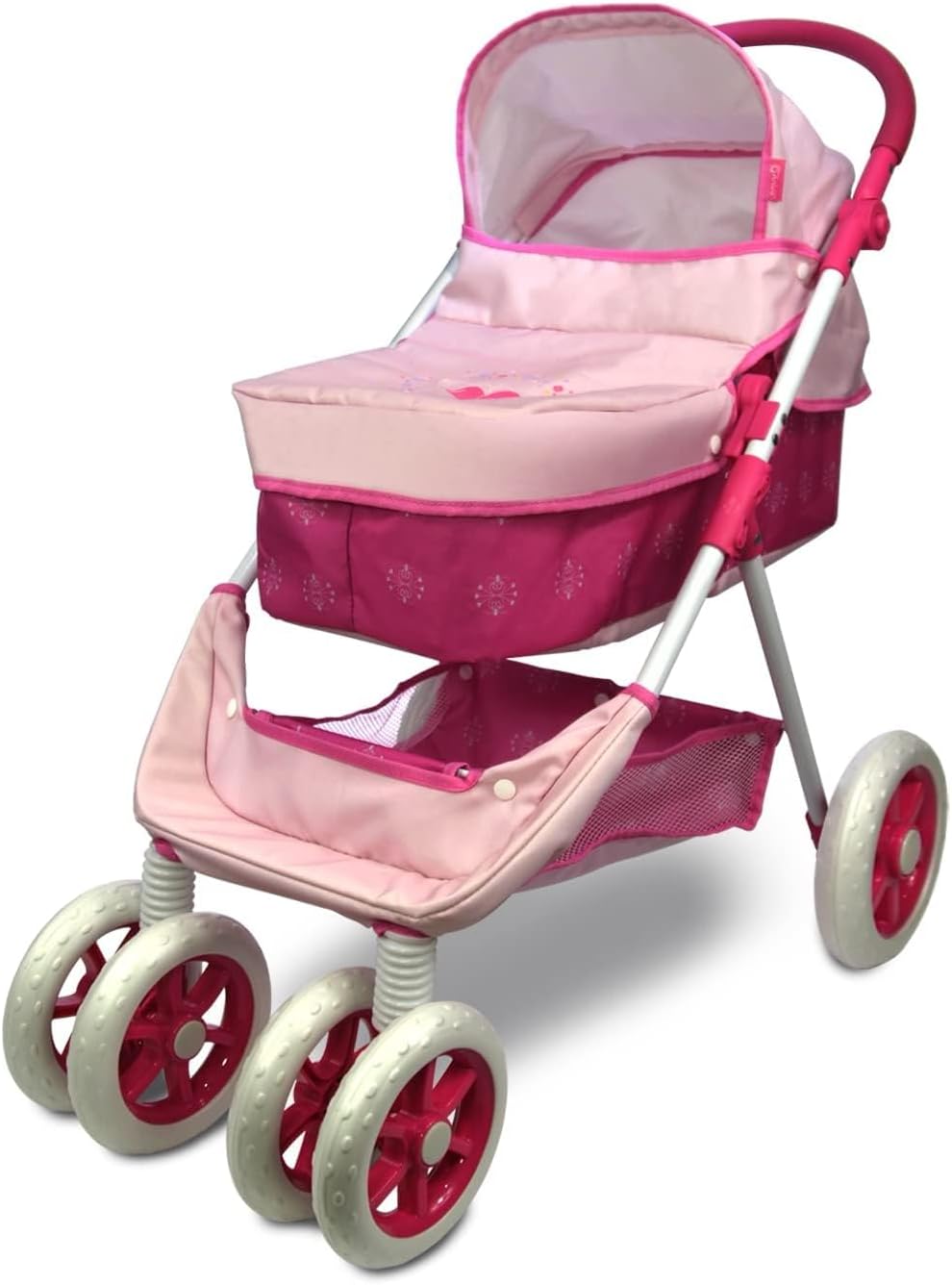 ANIVIA Dolls Pram - 2 in 1 Stroller for Kids, Pink Pushchair