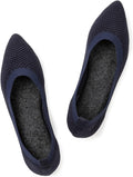 Pointed Toe Knit Dress Flats for Women - Slip On Comfort