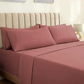 LuxClub 6 PC Sheet Set for Full Size Beds - Salmon Pink