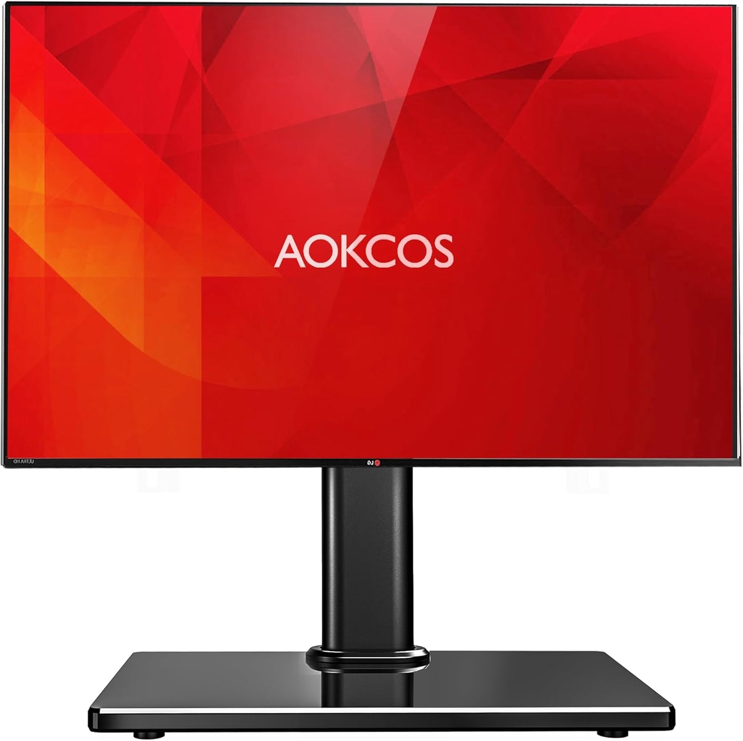 Swivel TV Stand: Adjustable Height/Tilt, Tempered Glass Base, Holds 88lbs