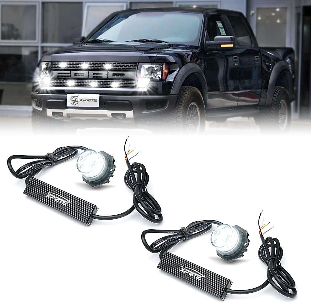 Xprite Hideaway Strobe Lights White LED Kit for Emergency Vehicles
