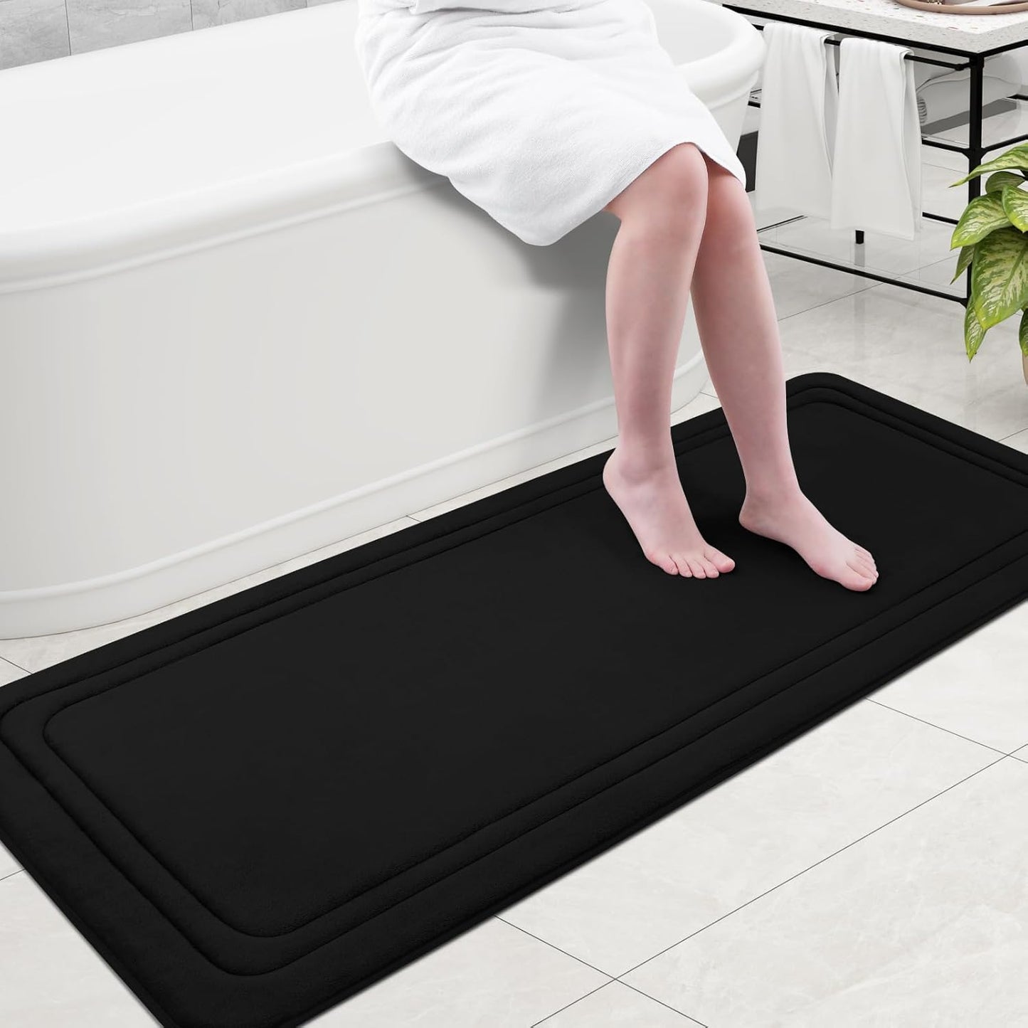 Grandaily Memory Foam Bath Mat Rug 59x24 for Ultimate Comfort