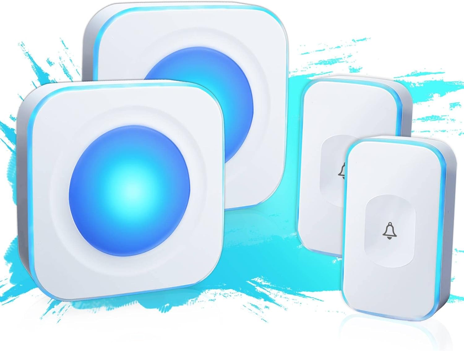 Long Range Wireless Doorbell - Water Resistant, Multi-Tone, Dual Receivers