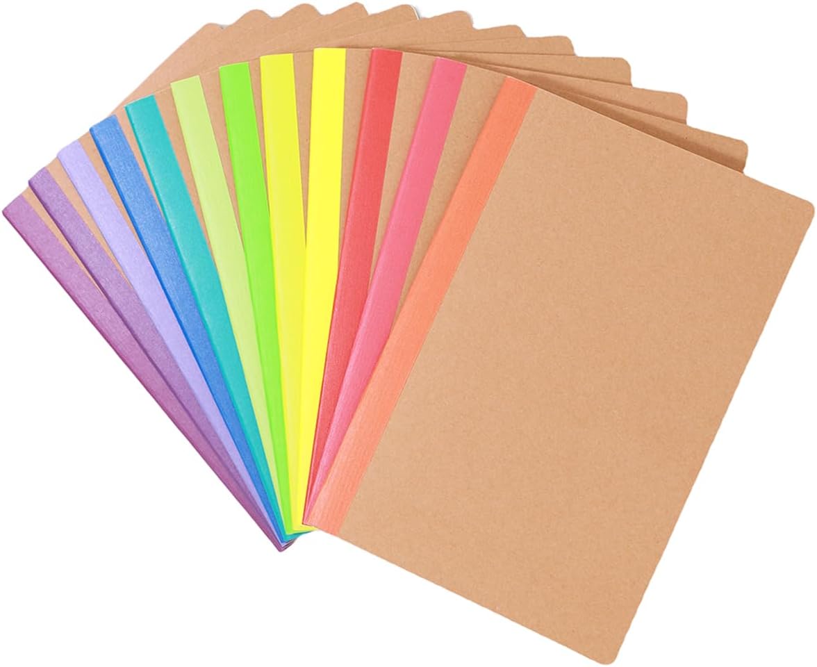 12 Pack Rainbow Spine Notebooks, College Ruled, 60pgs, A5