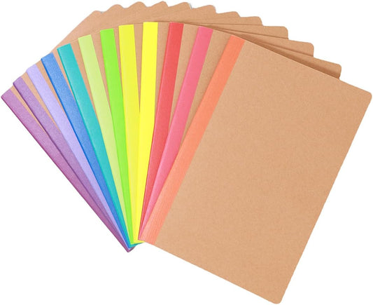 12 Pack Rainbow Spine Notebooks, College Ruled, 60pgs, A5