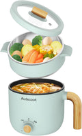 Audecook Hot Pot Electric with Steamer 1.5L - Compact Multi Cooker