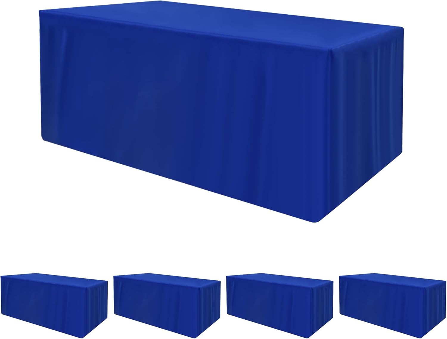 Fitted Table Clothes 4 Pack - Royal Blue Rectangle 48 x 24 in