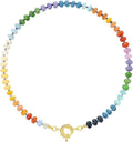 Beaded Gemstone Choker Necklace for Women - Colorful Boho Summer Style