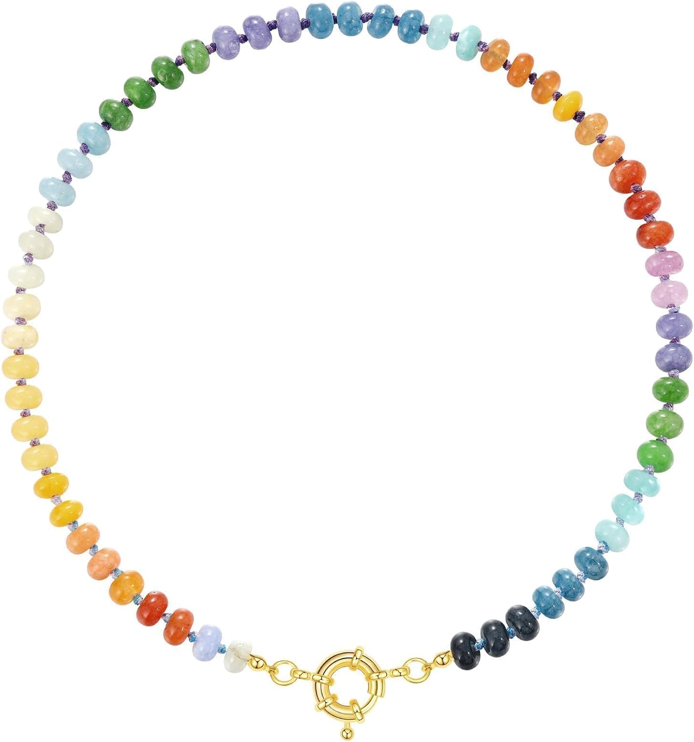KissYan Beaded Gemstone Necklace for Women - Boho Choker Style