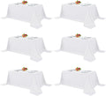 Fitable White Table Cloths for Rectangle Tables - 6 Pack, Elegant