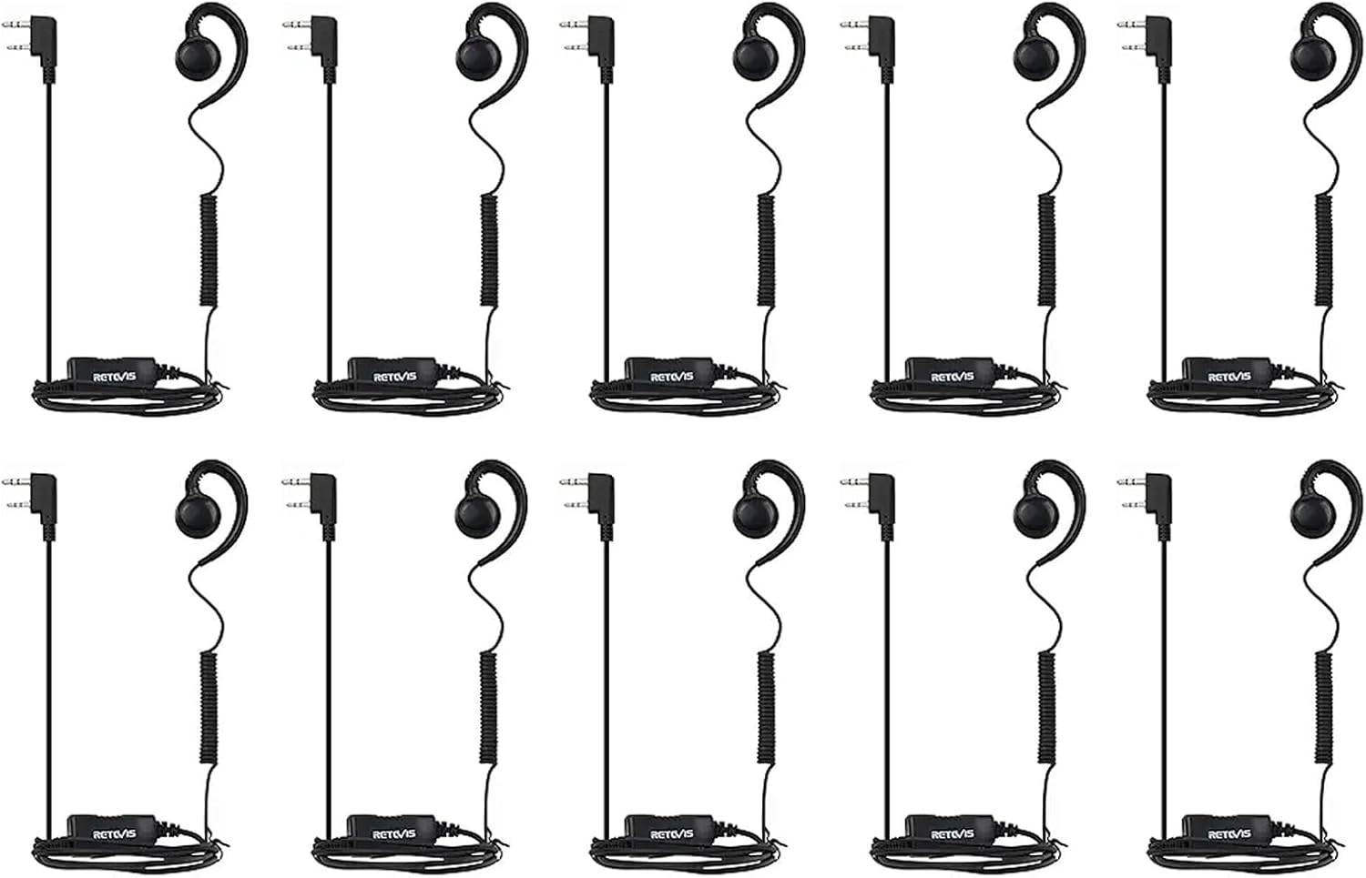 Retevis Swivel Walkie Talkie Earpiece with Mic for Two Way Radio