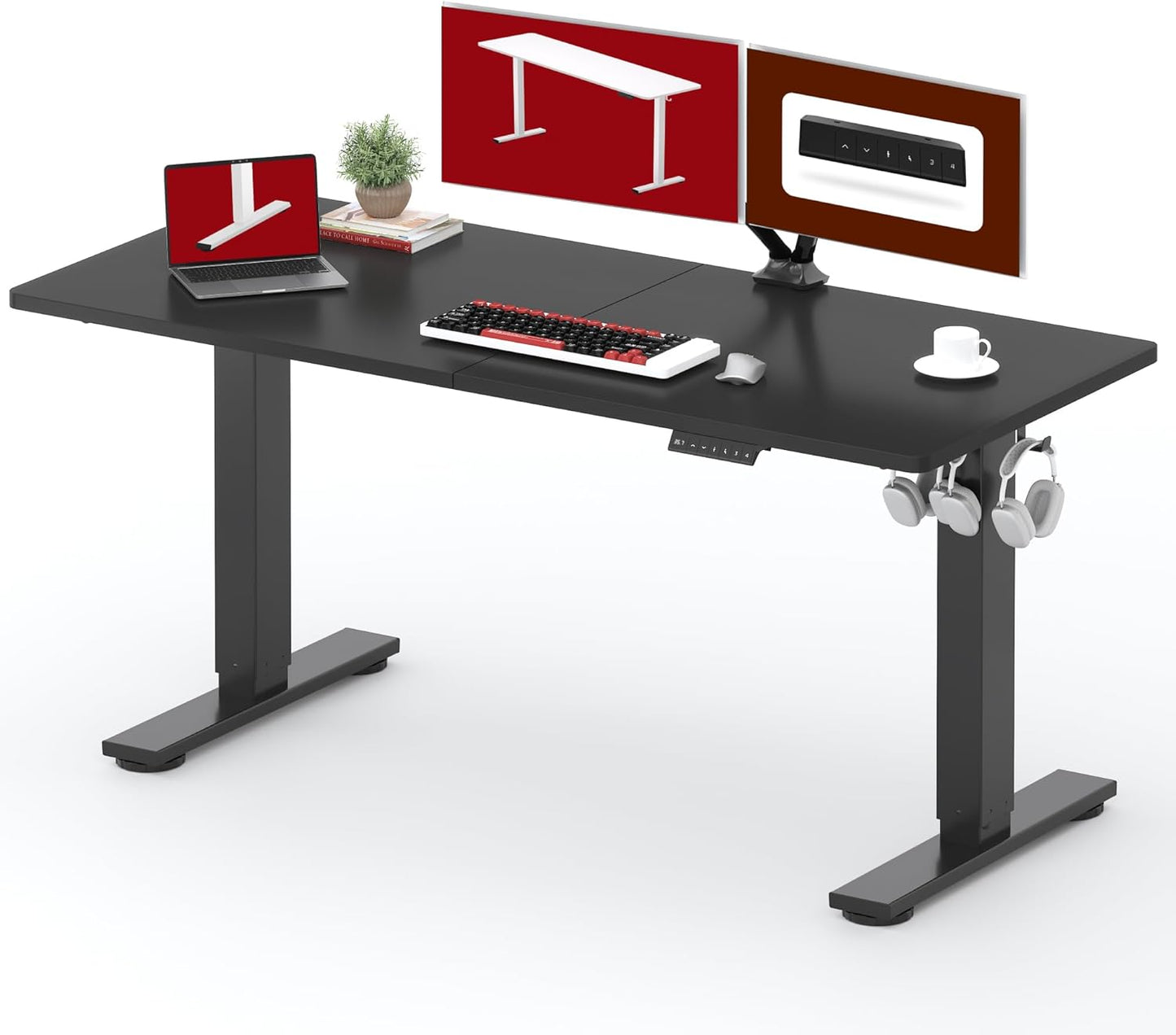 Electric Standing Desk: Height Adjustable, Spacious 63x24, SANODESK