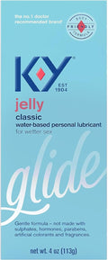 K-Y Jelly Personal Water Based Lubricant, 4 oz Pack of 8 - Gentle