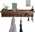 Coat Rack with Shelf Wall Mounted Storage and Hooks - Entryway