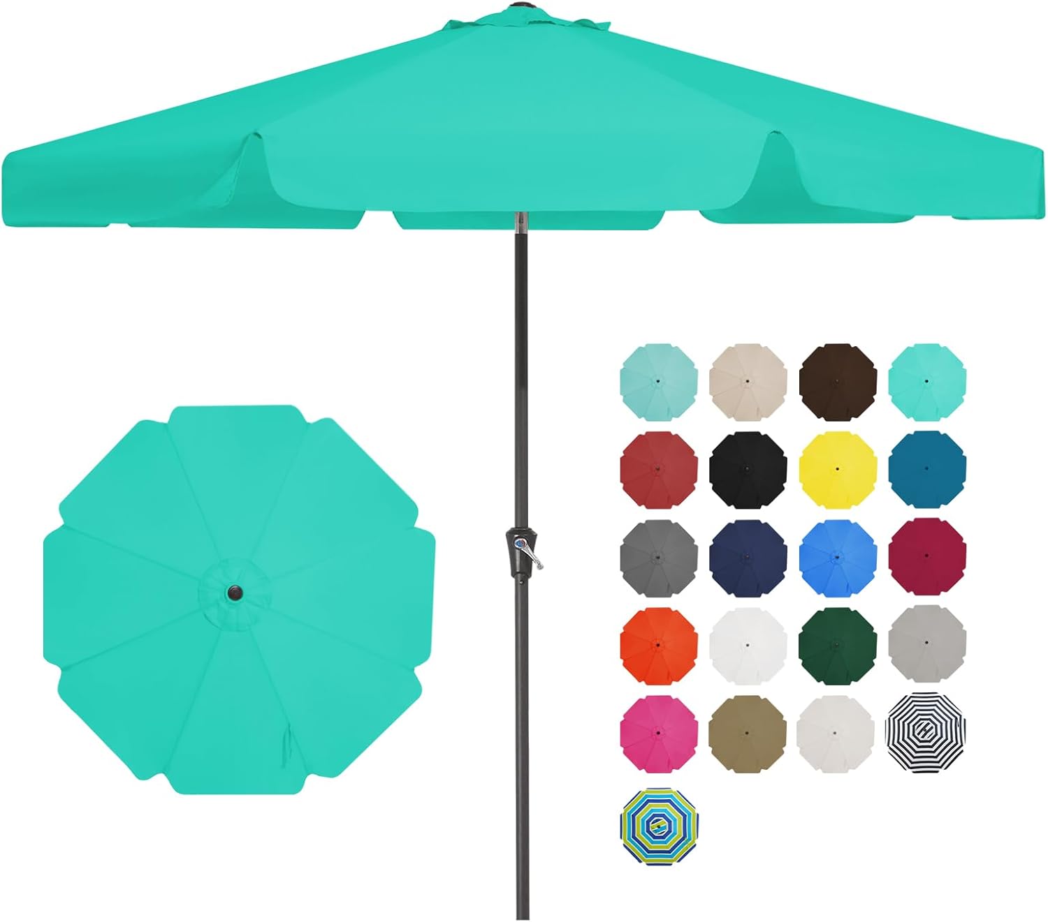 JEAREY 9ft Patio Umbrella with Push Button Tilt and Crank