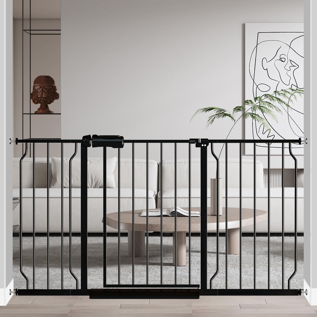 Extra Wide Baby Gate for Kids and Pets - 53-57.5 Inch Fit