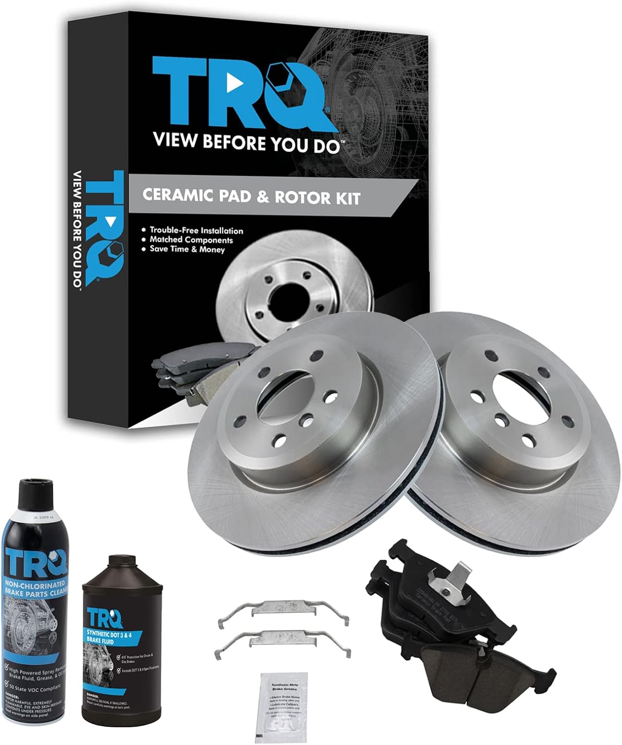 TRQ Front Brake Pad & Rotor Kit for 2004-2010 BMW X3