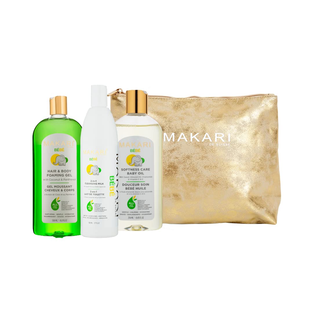 MAKARI 3pc Baby Shower Set - Gentle Bath Essentials