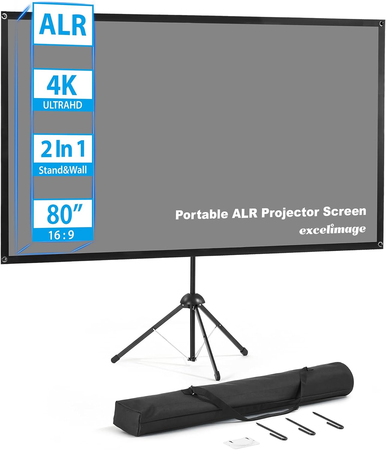 80 ALR Portable Projector Screen: Bright Outdoor Viewing