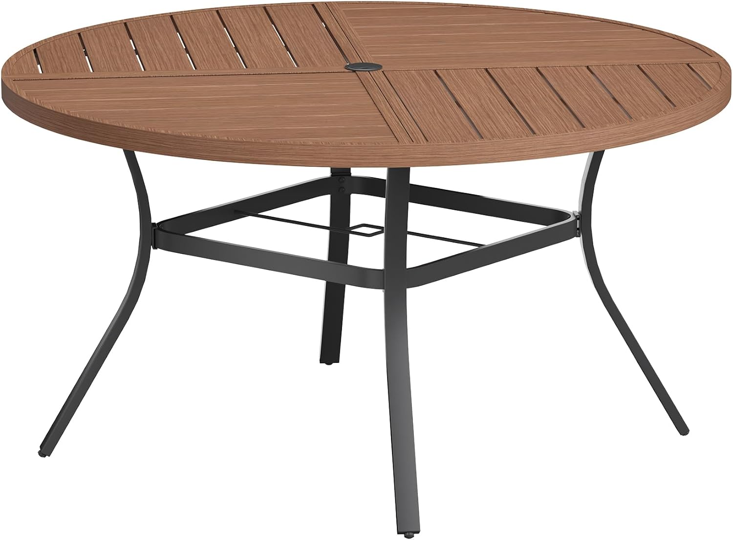 VICLLAX Round Patio Table with Adjustable Umbrella Hole for 8
