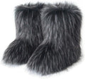 Cozy Faux Fur Mid Calf Boots for Women - Warm Snow Booties